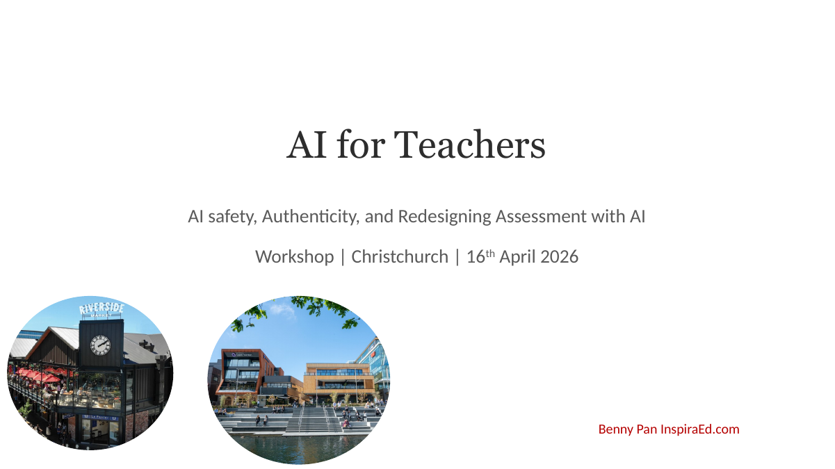 Title slide of Benny Pan’s deck, “AI for Teachers”
